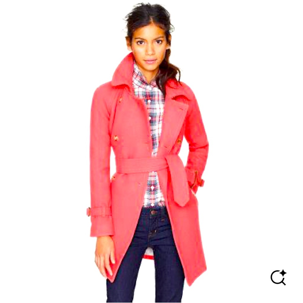 J. Crew Boulevard Trench Coat Women’s US0/XS Nello Gori Stadium Cloth pristine